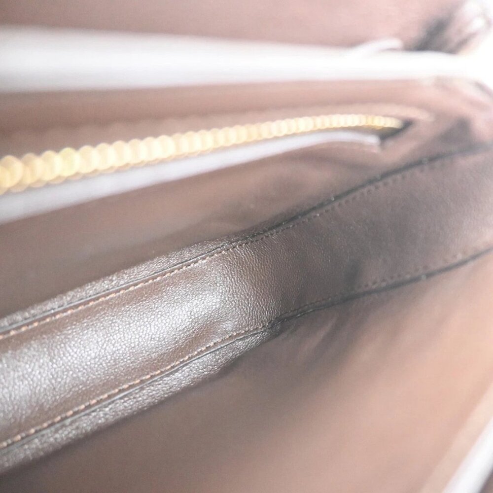 CELINE C Logo Chain Shoulder Hand Bag Quilted Leather Brown GHW Italy 57RL830 - Picture 8 of 16